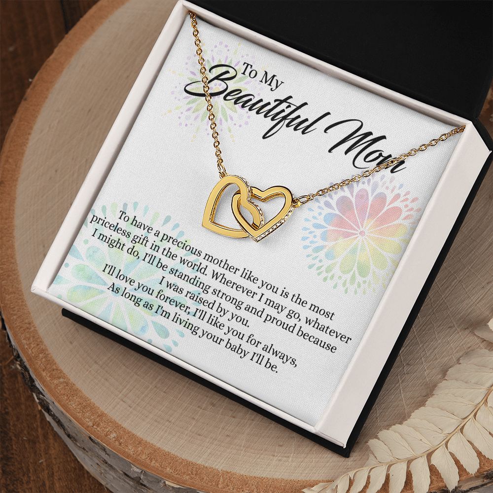 To My Mom Necklace, Gift For Mom, Mother's Day Gift from Daughter, Mom Jewelry Gift for Mothers Day, Birthday Gift for Mother, Moms Gift from Daughter Son, Necklace for Mom Mother 4 Interlocking Hearts Necklace