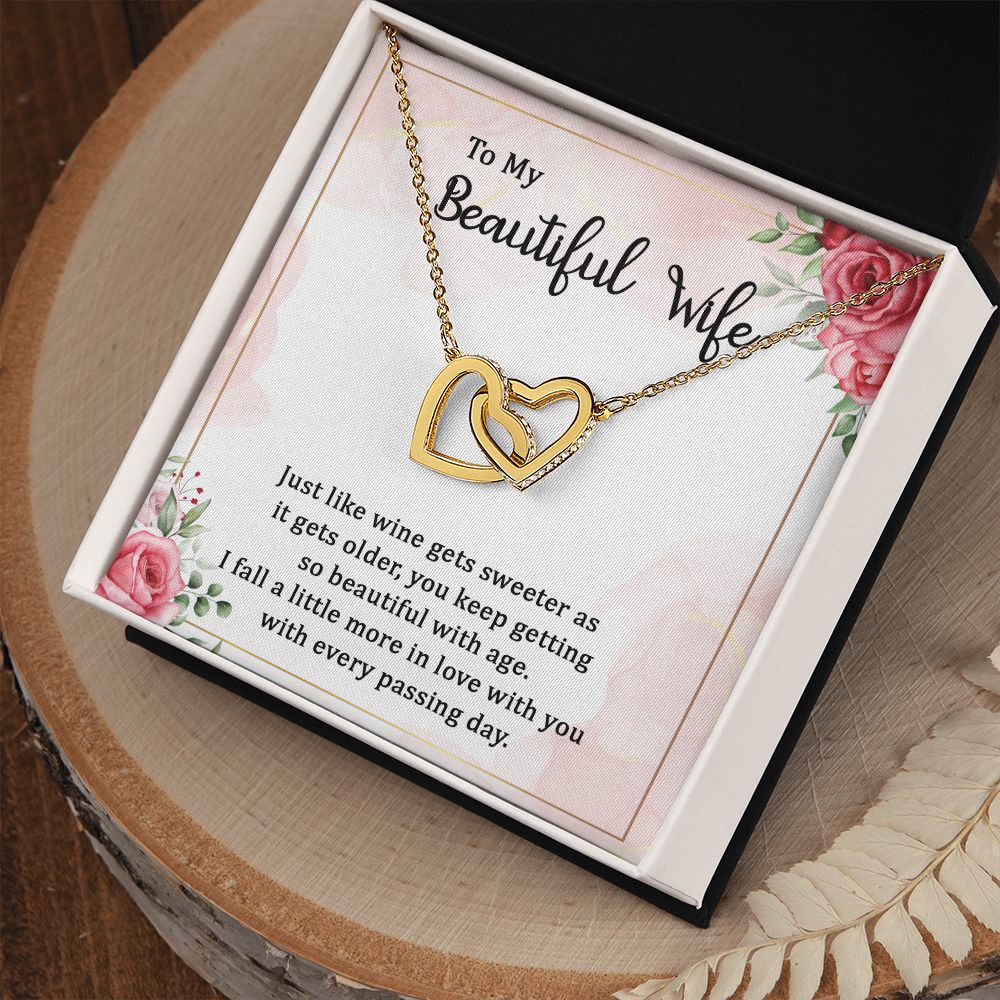To My Beautiful Wife Necklace, Wedding Anniversary Jewelry For Women, Necklace For Wife from Husband, Gifts For Wife Birthday Gifts Necklace, Jewelry With Message Card In A Gift Box