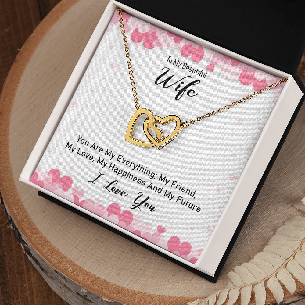 To My Beautiful Wife Necklace, Wedding Anniversary Jewelry For Women, Necklace For Wife from Husband, Gifts For Wife Birthday Gifts Necklace, Jewelry With Message Card In A Gift Box