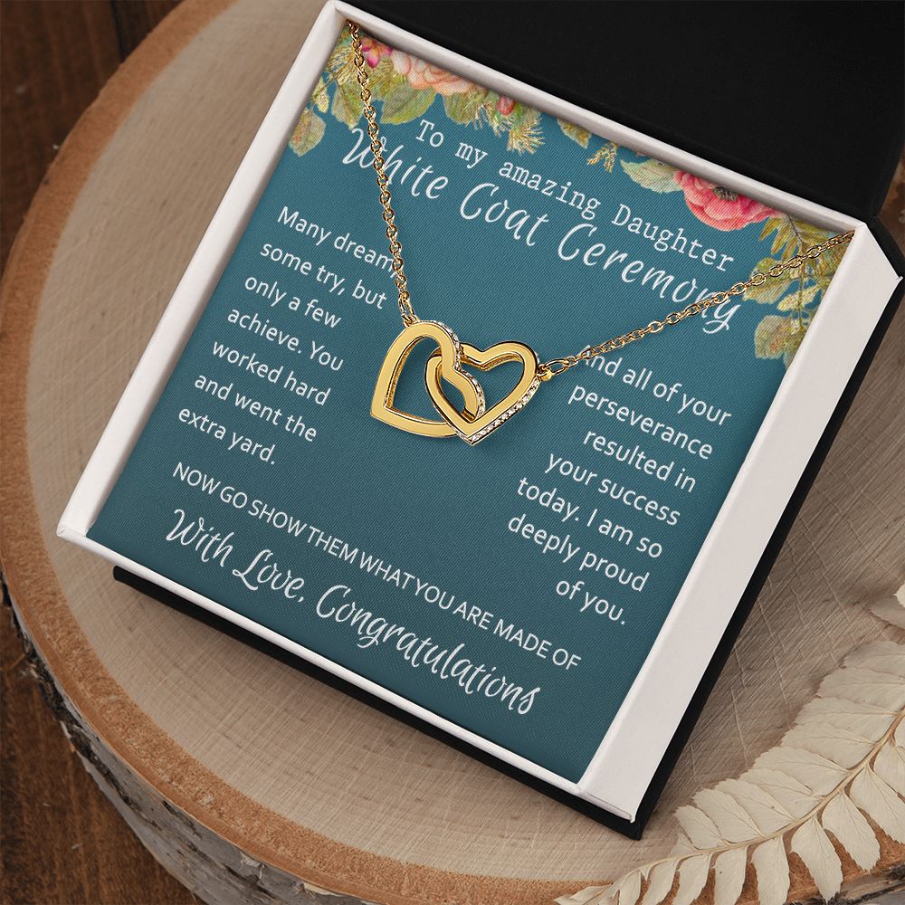 White Coat Ceremony Gift Necklace Medical School Graduation Student Ceremony New Doctor Graduation Gift For Doctor Residency Gifts Necklace For Girl, Pendant For for Her Daughter Sister Interlocking Hearts Necklace