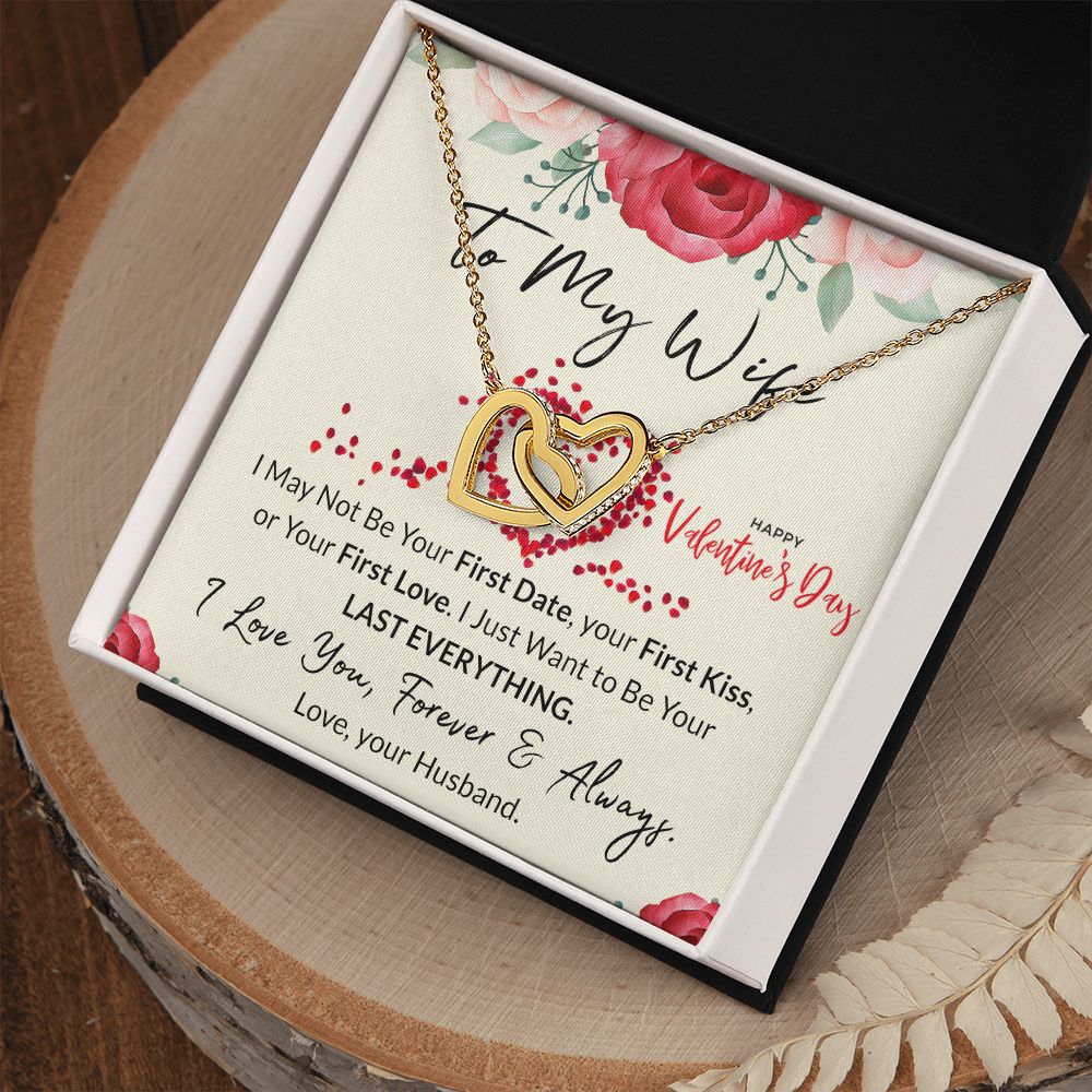 To My Wife Necklace from Husband, Personalized Necklace for Women, Luxury Necklace for Wife from Man Men, Wedding Anniversary Present For Wife, Beautiful Wife Jewelry Christmas Birthday Gift For Wife23 Interlocking Hearts Necklace