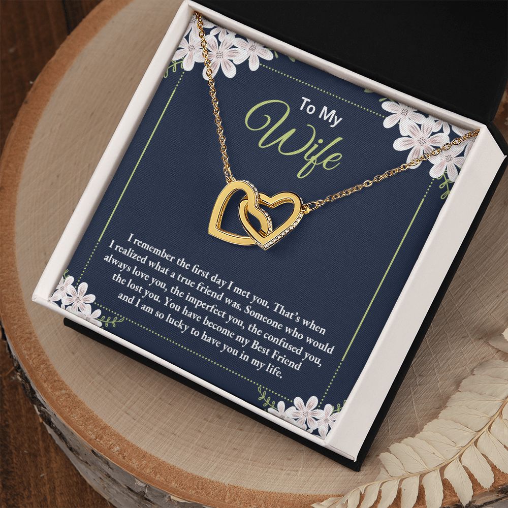 To My Wife Necklace Gift Alluring Beauty Necklace Birthday Gifts for Daughter 175146937086 Interlocking Hearts Necklace
