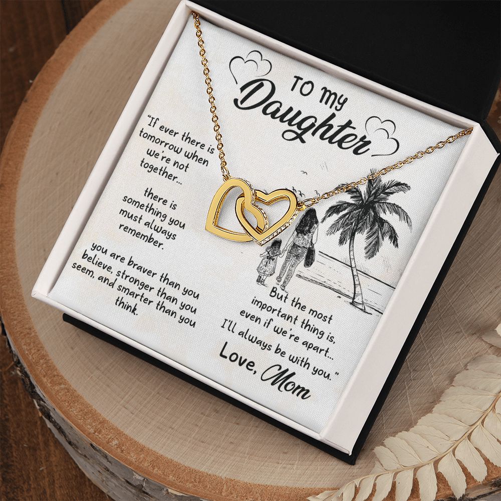 To My Daughter Sunset Necklace Pendant Gift From Mom Necklace The Most Important With Message Card Gift Box Gift For To Daughter, Daughter In Law On Birthday Anniversary Interlocking Hearts Necklace