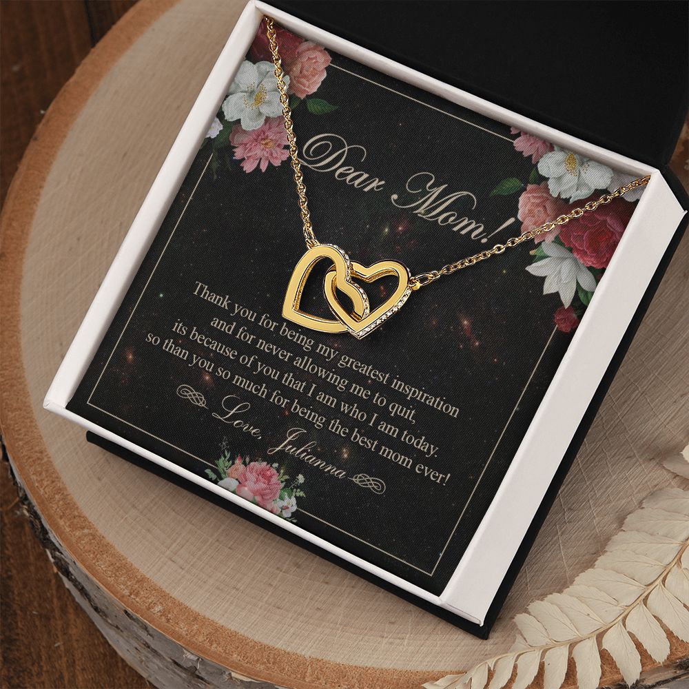 To My Mom Necklace, Gift For Mom On Mother's Day Thank You Mom Gifts From Kids Mom Julianna Interlocking Hearts Necklace