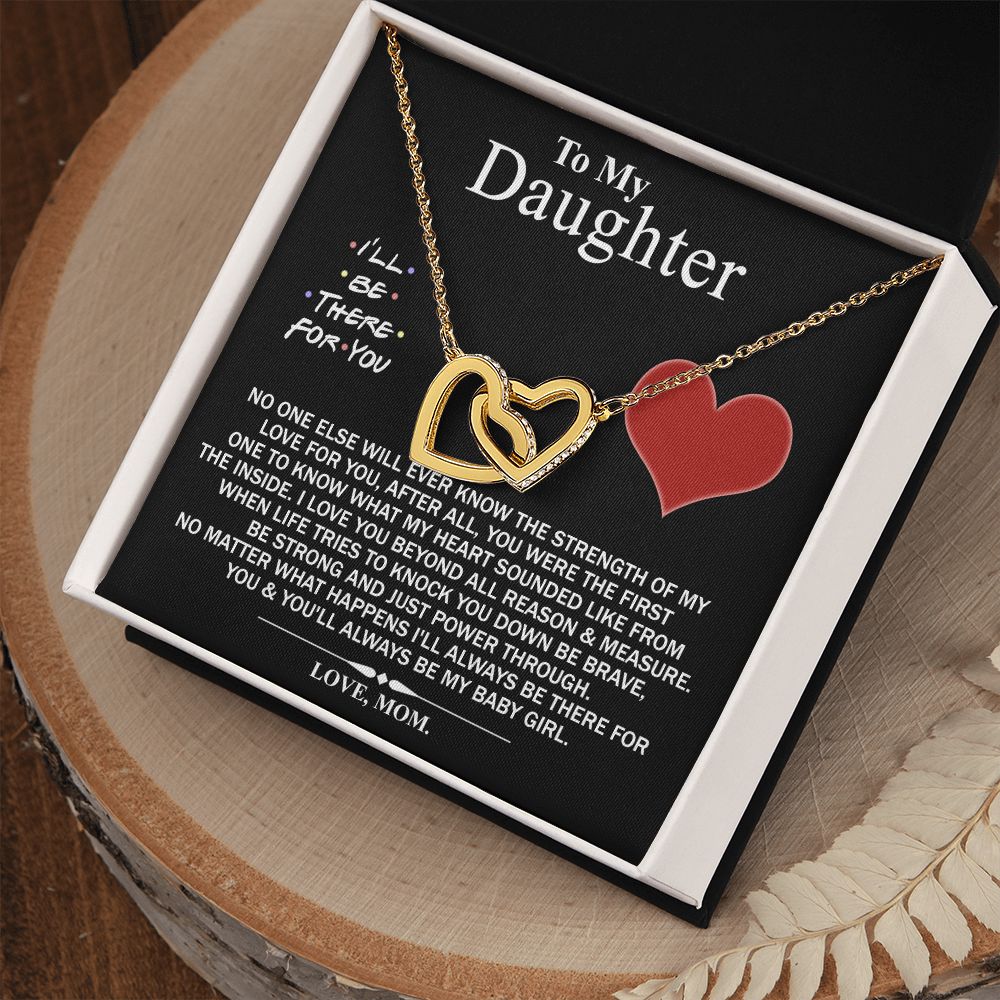 Mother Daughter Gift Ideas, To My Daughter Gift Necklace from Mom, Jewelry Pendant Present for Daughter, Birthday Christmas Gift Graduation Gifts for Daughters, Mother and Daughter Necklace 2138 Interlocking Hearts Necklace
