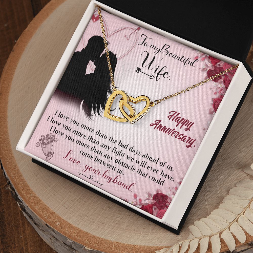 To My Beautiful Wife Necklace, Wedding Anniversary Jewelry For Women, Necklace For Wife from Husband, Gifts For Wife Birthday Gifts Necklace, Jewelry With Message Card In A Gift Box