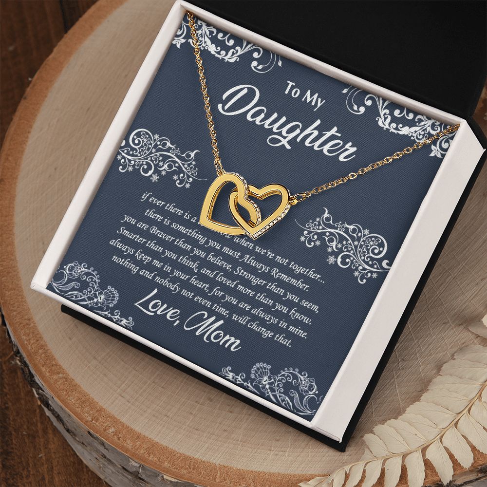 Jewelry Pendant Present for Daughter, To My Daughter Gift Necklace from Mom, Mother Daughter Gift Ideas, Birthday Christmas Gift Graduation Gifts for Daughters, Mother and Daughter Necklace 19 Interlocking Hearts Necklace