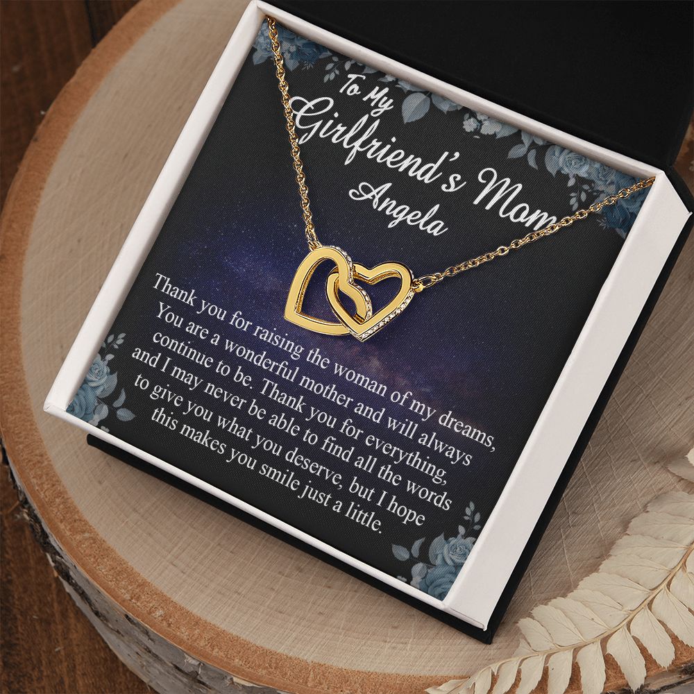 To My Girlfriends Mom Gift Mother's Day Gift for Girlfriend's Mom Necklace Gift Angela Interlocking Hearts Necklace