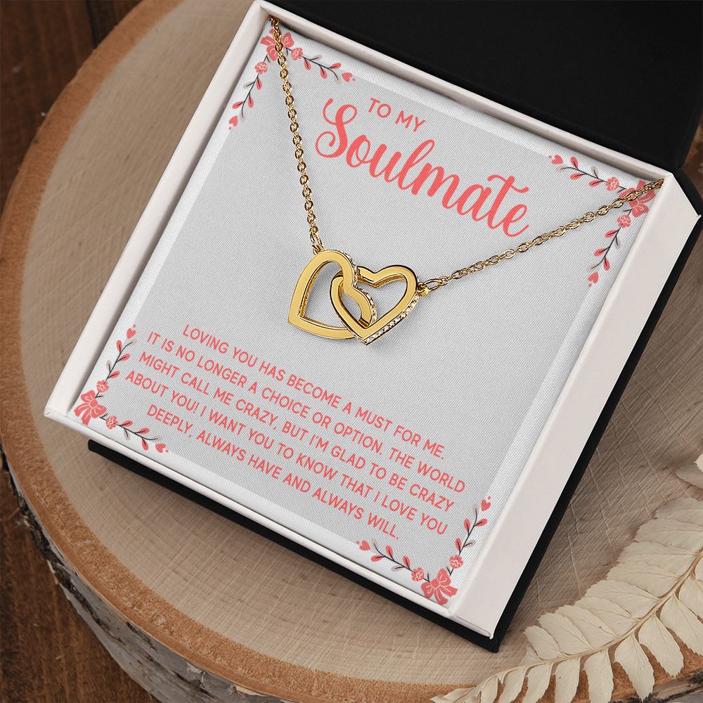 To My Soulmate Necklace for Women Birthday Christmas Jewelry Gifts For My Wife with Message Card Box Personalized Gift Present Pendant for Future Wife Soulmate Girlfriend Love 14 Interlocking Hearts Necklace