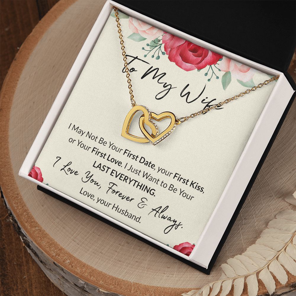To My Wife Necklace from Husband, Personalized Necklace for Women, Luxury Necklace for Wife from Man Men, Wedding Anniversary Present For Wife, Beautiful Wife Jewelry Christmas Birthday Gift For Wife18 Interlocking Hearts Necklace