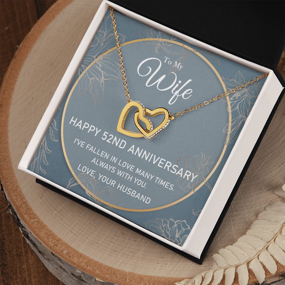 To My Wife Necklace from Husband, Personalized Necklace for Women, Luxury Necklace for Wife from Man Men, Wedding Anniversary Present For Wife, Beautiful Wife Jewelry Christmas Birthday Gifts For Wife5 Interlocking Hearts Necklace