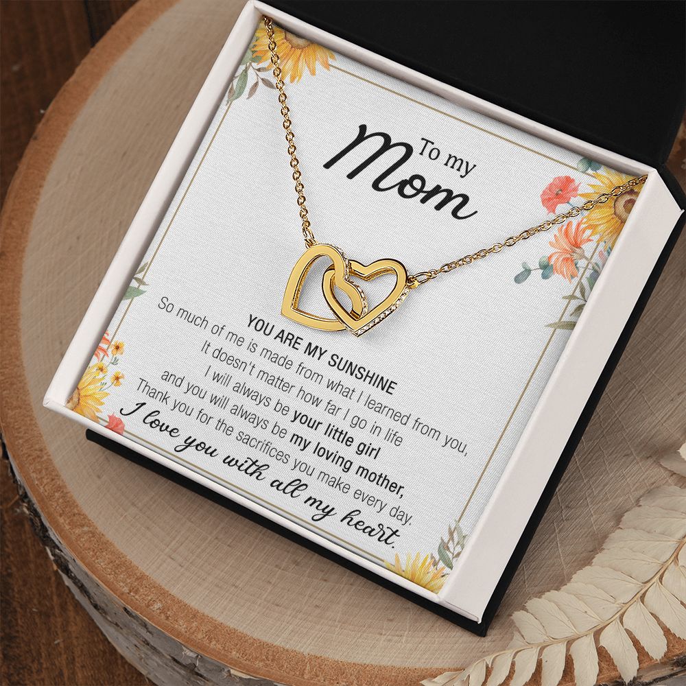 Mom Necklace Gifts for Mom from Daughter to Mom Gifts for Mothers Day from Daughter, To My Mom Necklace from Daughter to Mom Birthday Gifts Necklace with Message Card and Gift Box13 Interlocking Hearts Necklace