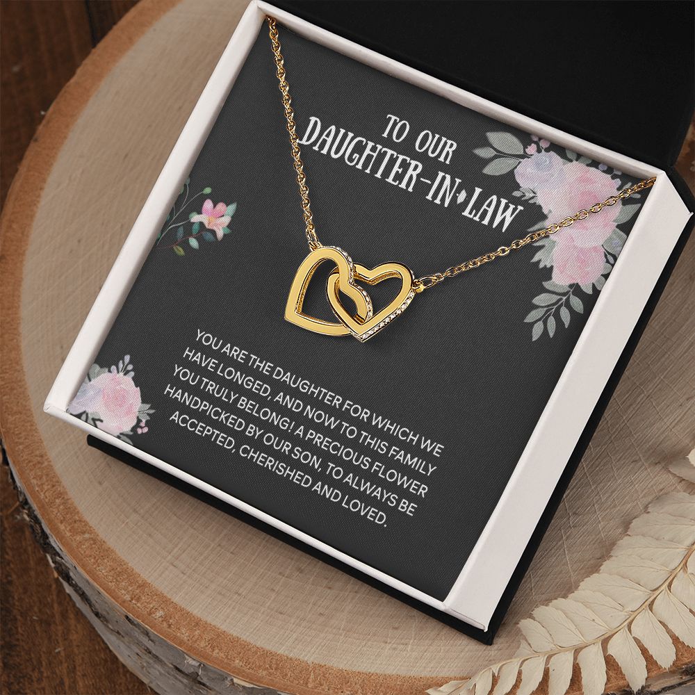 To Our Daughter-in-law Necklace from Mother-in-law Daughter-in-law Birthday Gift Interlocking Hearts Necklace