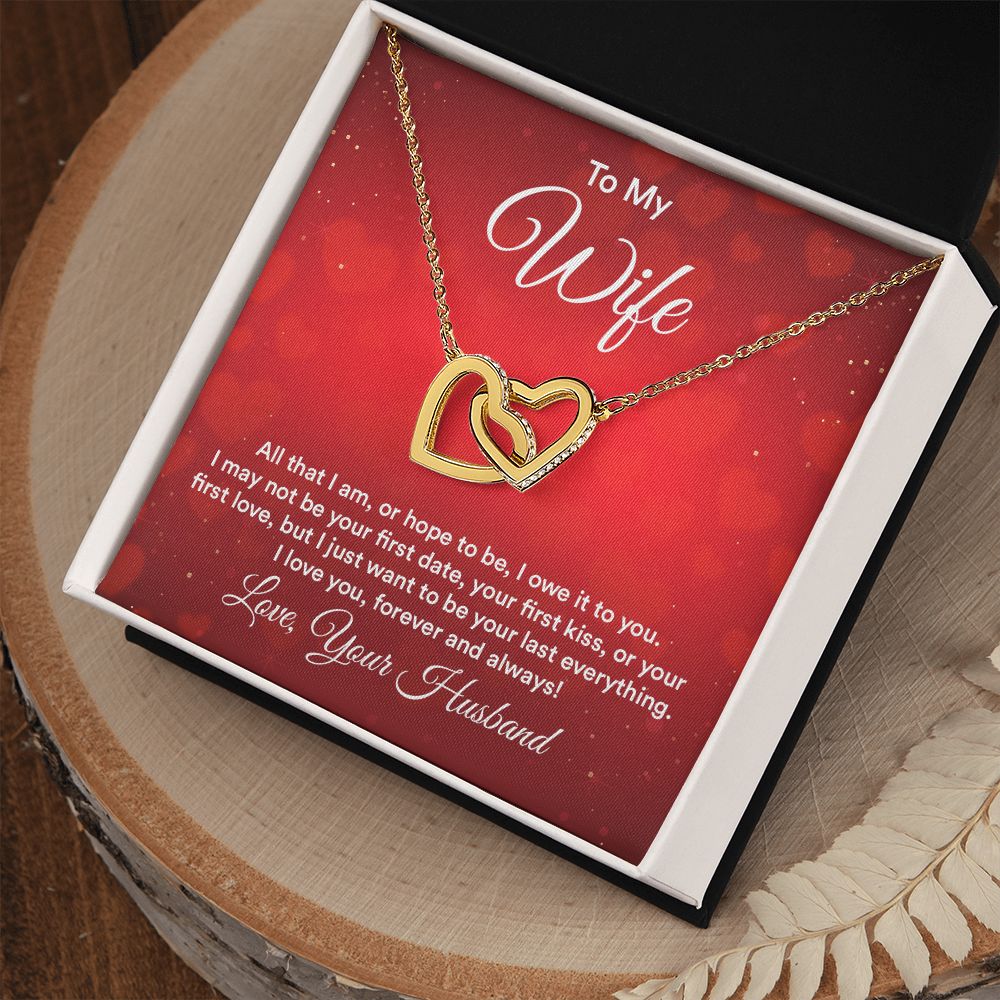 Birthday Gifts For Wife, Necklace Gifts For Wife From Husband, To My Wife Jewelry For Women , To My Wife Necklace  from Husband Wedding Anniversary Present For Wife, Beautiful Wife Jewelry Christmas30 Interlocking Hearts Necklace
