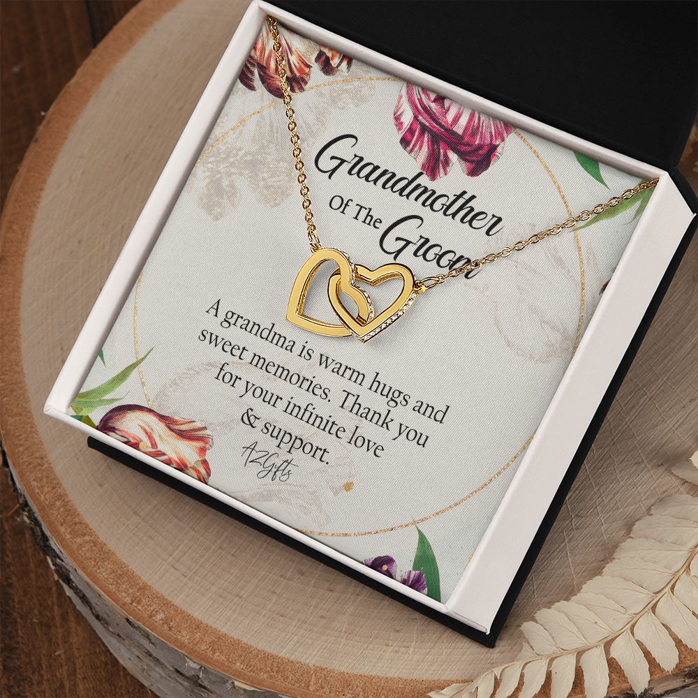 To My Grandmother Necklace, Gift for Grandmother Necklace, Mothers Day Gift For Grandma Nana, Grandma Jewelry From Grandchildren GrandKids , Jewelry Box Gift For Grandma Grandmother1 Interlocking Hearts Necklace
