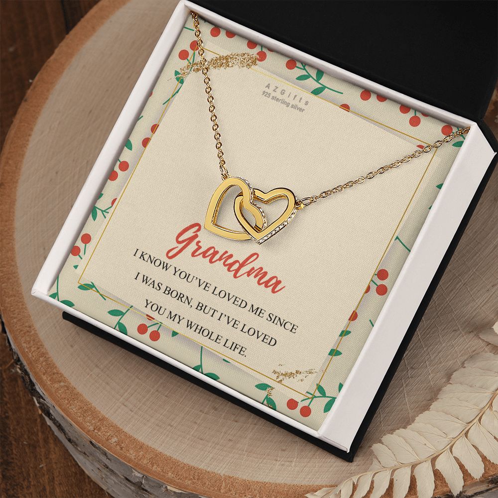To My Grandma Necklace, Gift for Grandmother Necklace, Mothers Day Gift For Grandma Nana, Grandma Jewelry From Grandchildren GrandKids , Jewelry Box Gift For Grandma Grandmother15 Interlocking Hearts Necklace