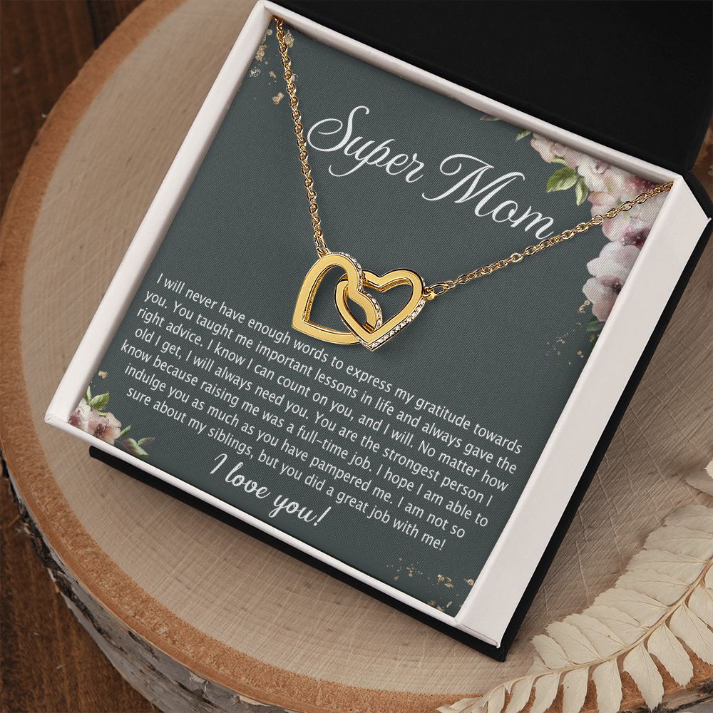 To My Mom Necklace Pendant Gift From Daughter Your Faith Lets Us Know With Message Card Gift For Mom Interlocking Hearts Necklace
