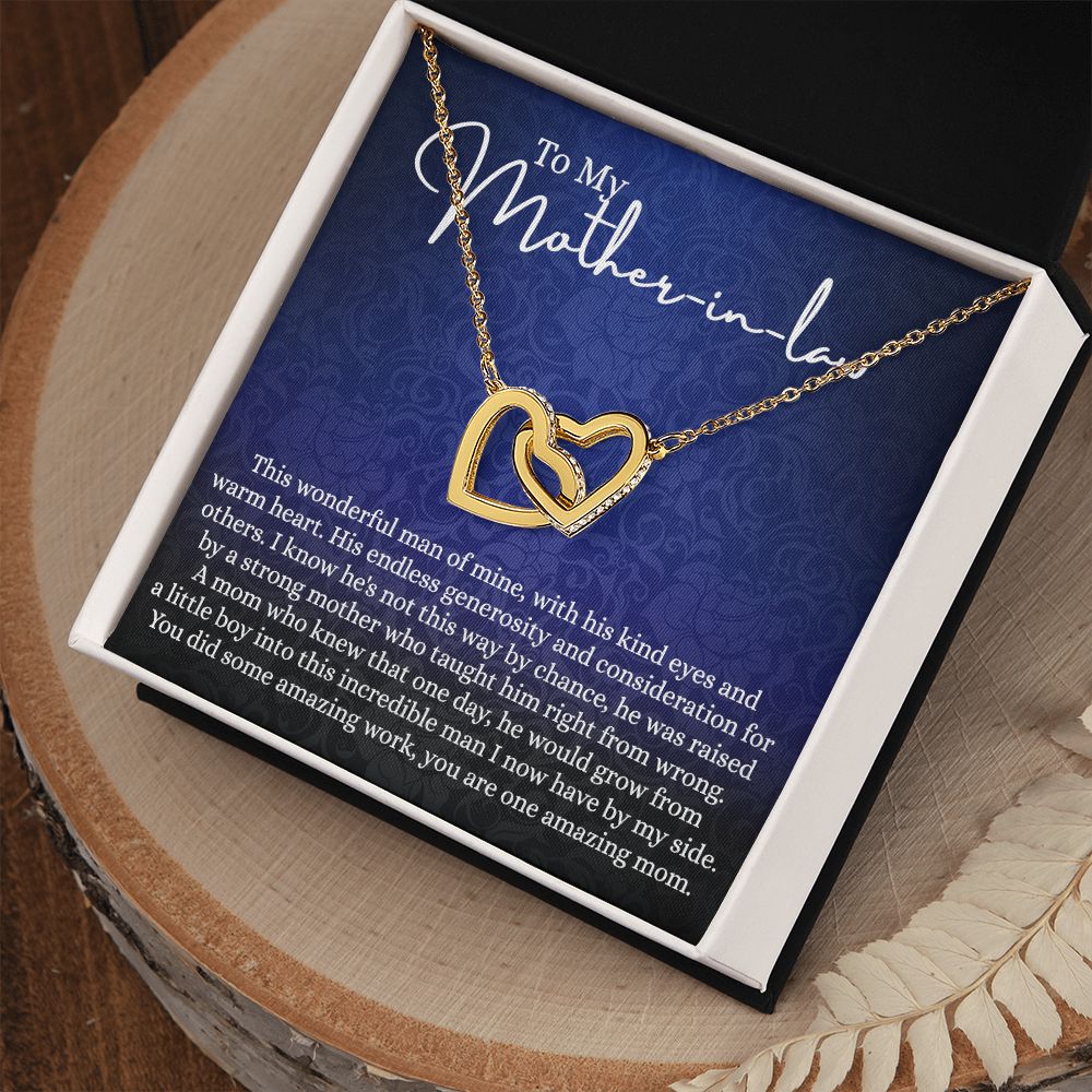 To My Mother in Law Necklace, Mother in Law Gift, Gift for Mother in Law Necklace Jewelry Gift to My Mother-in-law on Wedding Day Mother's day gift for Mother in Law Birthday gift Interlocking Hearts Necklace