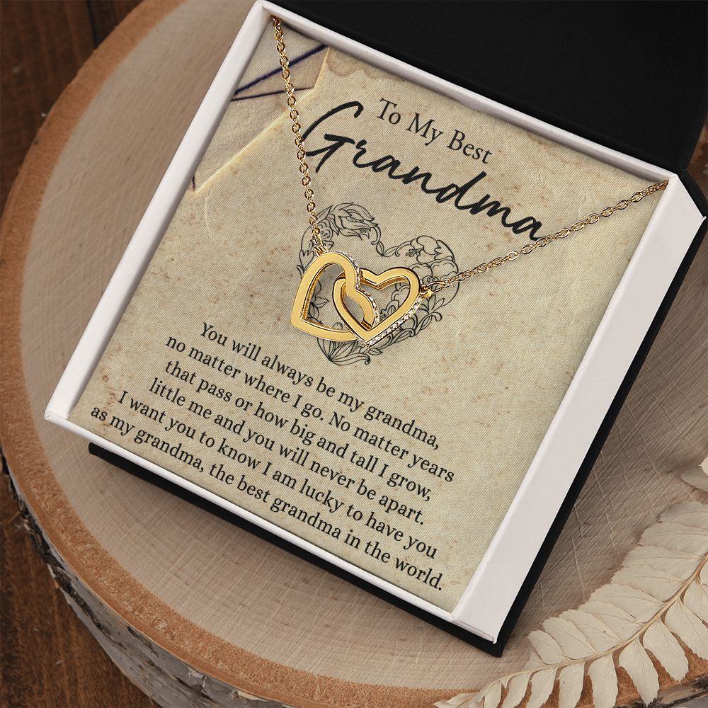 To My Grandma Necklace, Gift for Grandmother Necklace, Mothers Day Gift For Grandma Nana, Grandma Jewelry From Grandchildren GrandKids , Jewelry Box Gift For Grandma Grandmother6 Interlocking Hearts Necklace