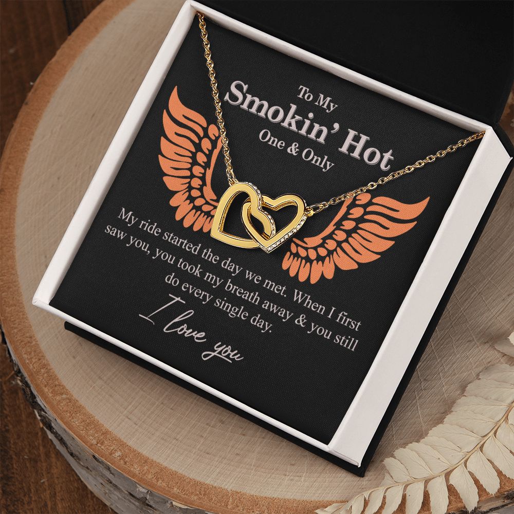 To My Smokin' Hot Necklace Gift One And Only - My Ride Started Alluring Necklace Interlocking Hearts Necklace