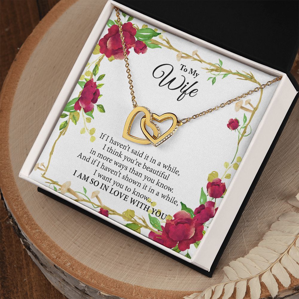 Birthday Gifts For Wife, Necklace Gifts For Wife From Husband, To My Wife Jewelry For Women , To My Wife Necklace  from Husband Wedding Anniversary Present For Wife, Beautiful Wife Jewelry Christmas19 Interlocking Hearts Necklace