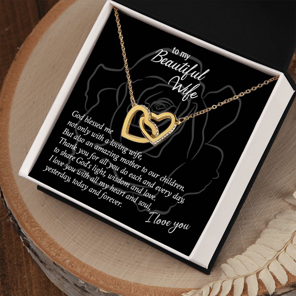 Necklace Gift for Wife, To My Beautiful Wife Hearts Necklace Gift Set Necklaces for Women, Necklace for Wife From Husband, Jewelry Gifts for Women, Gift Items for Women, Birthday Gifts for Her