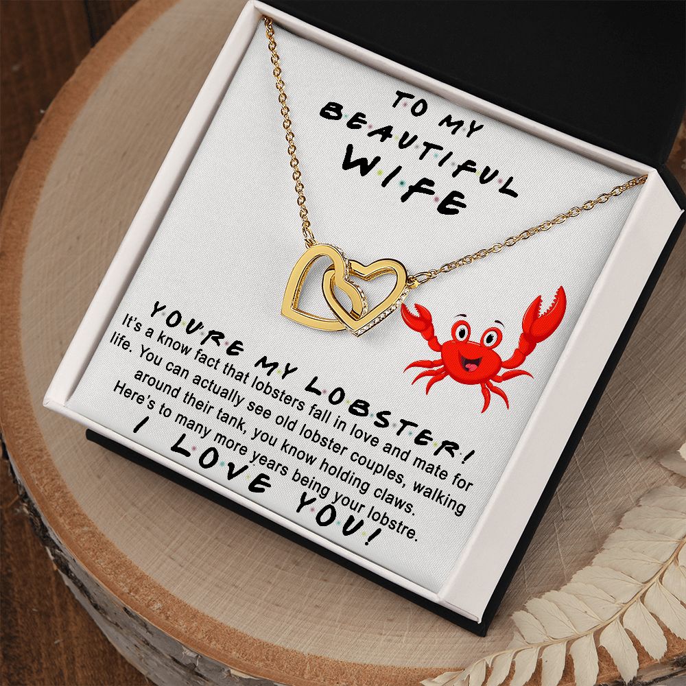 To My Beautiful Wife Necklace From Husband Jewelry For Women Valentines Day Birthday Gifts For Wife Anniversary Necklaces For Women Interlocking Hearts Necklace
