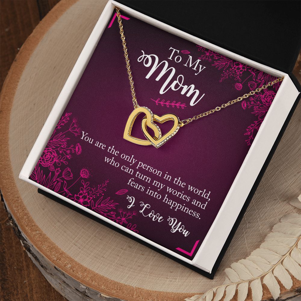 To My Mom Necklace Pendant Gift From Daughter Necklace You Are The Only Person Gift For To Mom Happy Mother's Day Mother In Law Gift On Birthday Anniversary Gift 30821 Interlocking Hearts Necklace