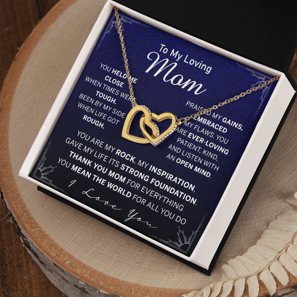 To My Mom Necklace, Gift For Mom, Mother's Day Gift from Daughter, Mom Jewelry Gift for Mothers Day, Birthday Gift for Mother, Moms Gift from Daughter Son, Necklace for Mom Mother Interlocking Hearts Necklace