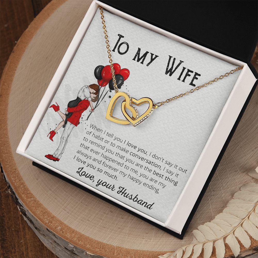 Birthday Gifts For Wife, Necklace Gifts For Wife From Husband, To My Wife Jewelry For Women , To My Wife Necklace  from Husband Wedding Anniversary Present For Wife, Beautiful Wife Jewelry Christmas 7 Interlocking Hearts Necklace