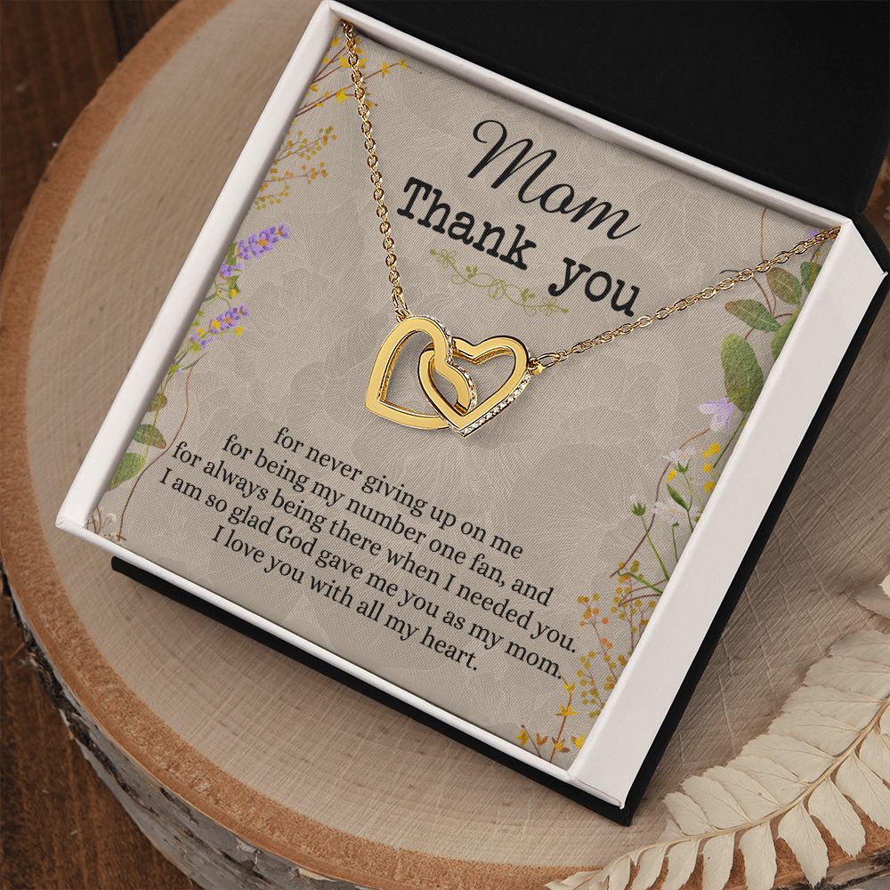 To My Mom Necklace, Thank you Mom Gift, Gift for Mom, Mother's Day Gift from Daughter, Mother Daughter gift, Gift from child, Gift for Mom, Mothers Day Necklace for Women Interlocking Hearts Necklace