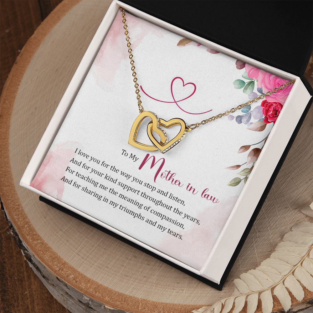 Mother in Law Necklace, Jewelry for Women, Future Mother in Law Gifts from Daughter in Law, Mother of Bride Gifts For Mother in Law, Birthday Gifts For Mother In Law From Daughter In Law17 Interlocking Hearts Necklace