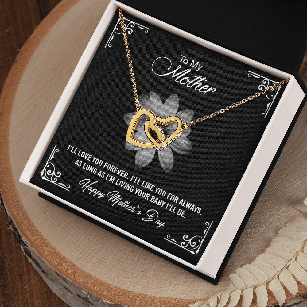 Mom Necklace Gifts for Mom from Daughter to Mom Gifts for Mothers Day from Daughter, To My Mom Necklace from Daughter to Mom Birthday Gifts Necklace with Message Card and Gift Box2247 Interlocking Hearts Necklace