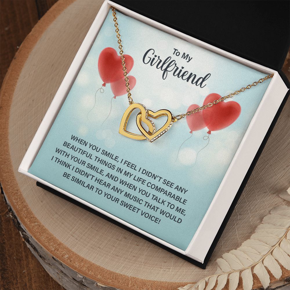 To My Girlfriend Necklace from Boyfriend To My Future Wife Necklace Jewelry For Girlfriend Gift For Girlfriend Gift for Her Romantic Birthday Valentines Day Gift For Girlfriend Gifts Necklaces Interlocking Hearts Necklace