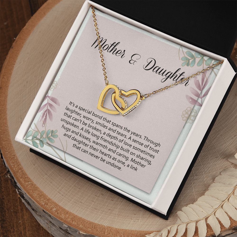 Mom Necklace Gifts for Mom from Daughter to Mom Gifts for Mothers Day from Daughter, To My Mom Necklace from Daughter to Mom Birthday Gifts Necklace with Message Card and Gift Box2245 Interlocking Hearts Necklace