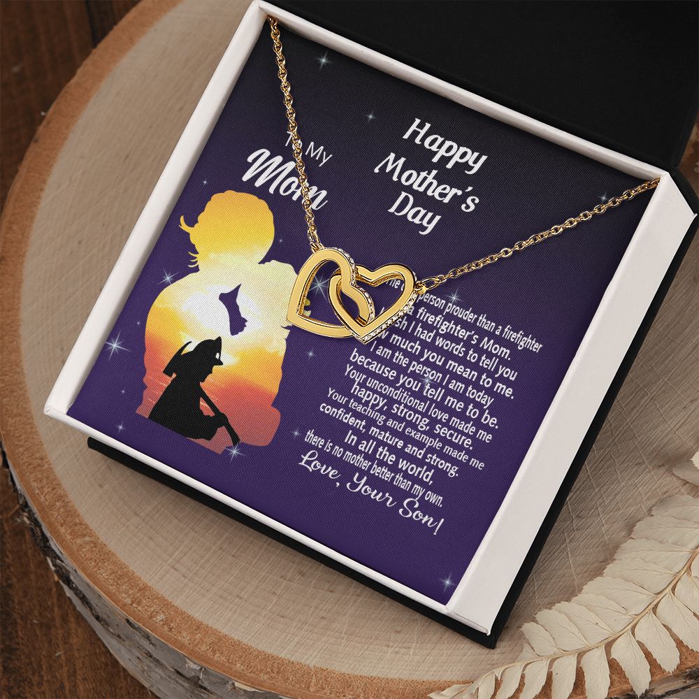 Mom Necklace Gifts for Mom from Daughter to Mom Gifts for Mothers Day from Daughter, To My Mom Necklace from Daughter to Mom Birthday Gifts Necklace with Message Card and Gift Box14 Interlocking Hearts Necklace
