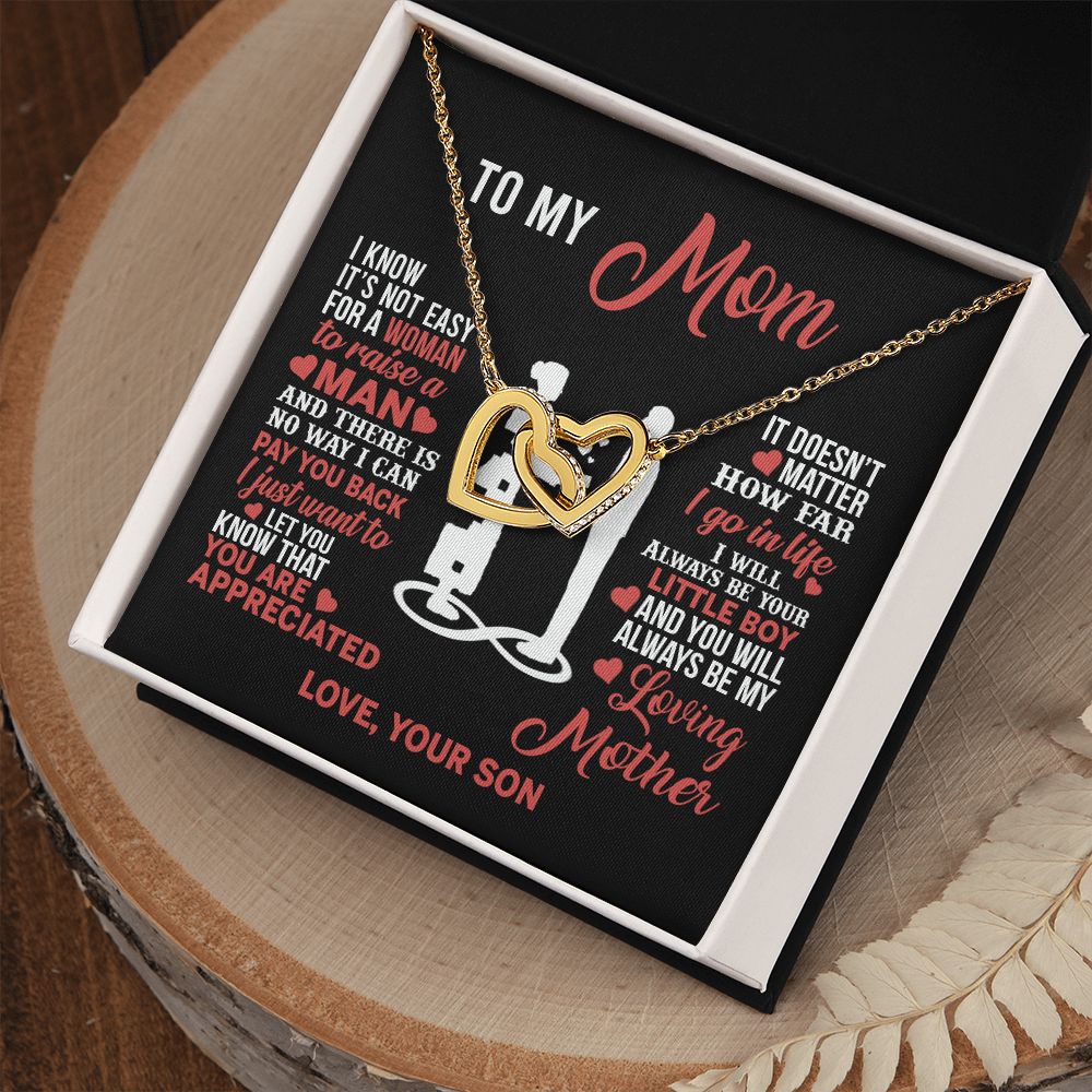 Mom Necklace Mothers Day Gift From Son To My Mom Forevere Love Necklace Gift Mom Interlocking Hearts Necklace