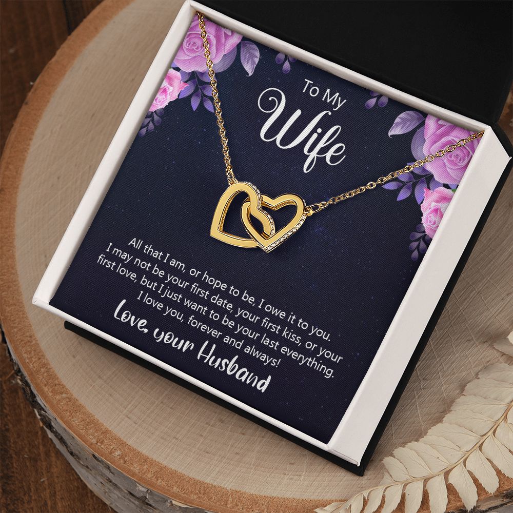 Birthday Gifts For Wife, Necklace Gifts For Wife From Husband, To My Wife Jewelry For Women , To My Wife Necklace  from Husband Wedding Anniversary Present For Wife, Beautiful Wife Jewelry Christmas31 Interlocking Hearts Necklace