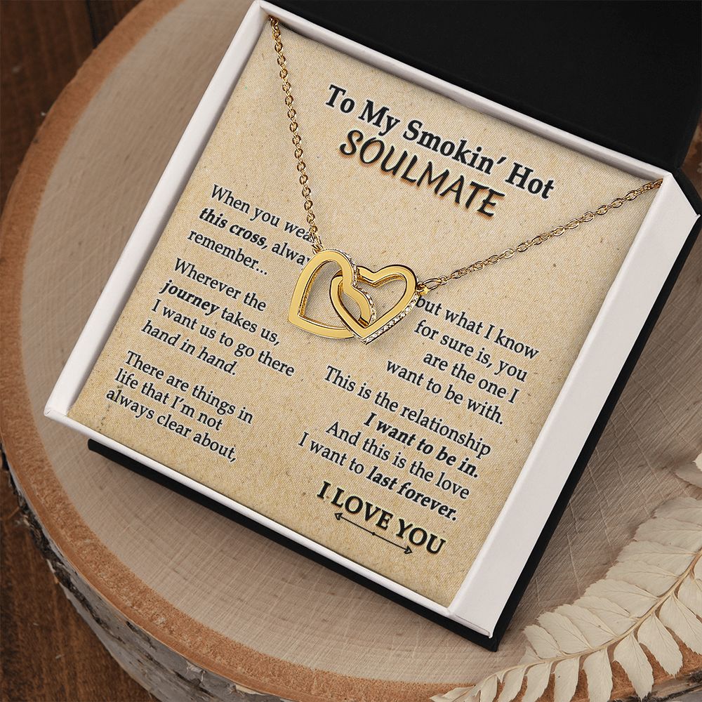 To My Soulmate Necklace for Women Birthday Valentines Day Jewelry Gifts For My Wife with Message Card Box Personalized Gift Present Pendant for Future Wife Soulmate Girlfriend Love 9 Interlocking Hearts Necklace