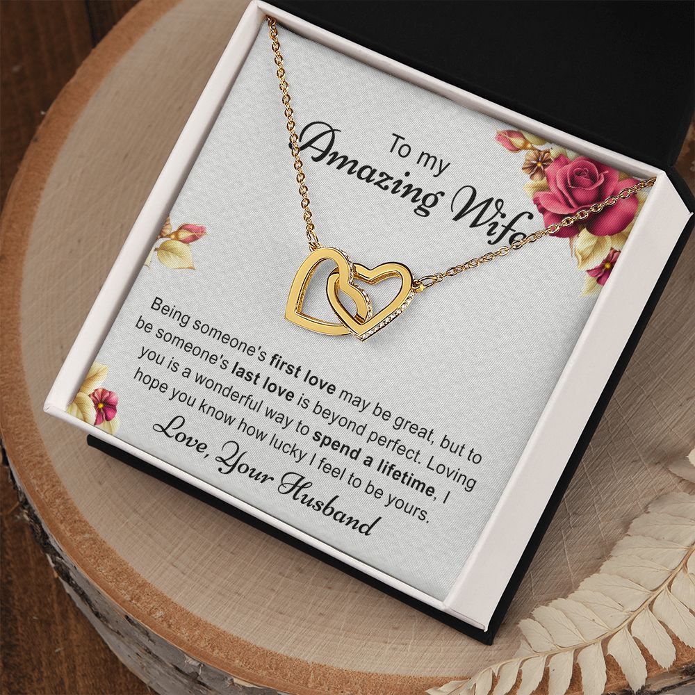 Birthday Gifts For Wife, Necklace Gifts For Wife From Husband, To My Wife Jewelry For Women , To My Wife Necklace  from Husband Wedding Anniversary Present For Wife, Beautiful Wife Jewelry Christmas 6 Interlocking Hearts Necklace