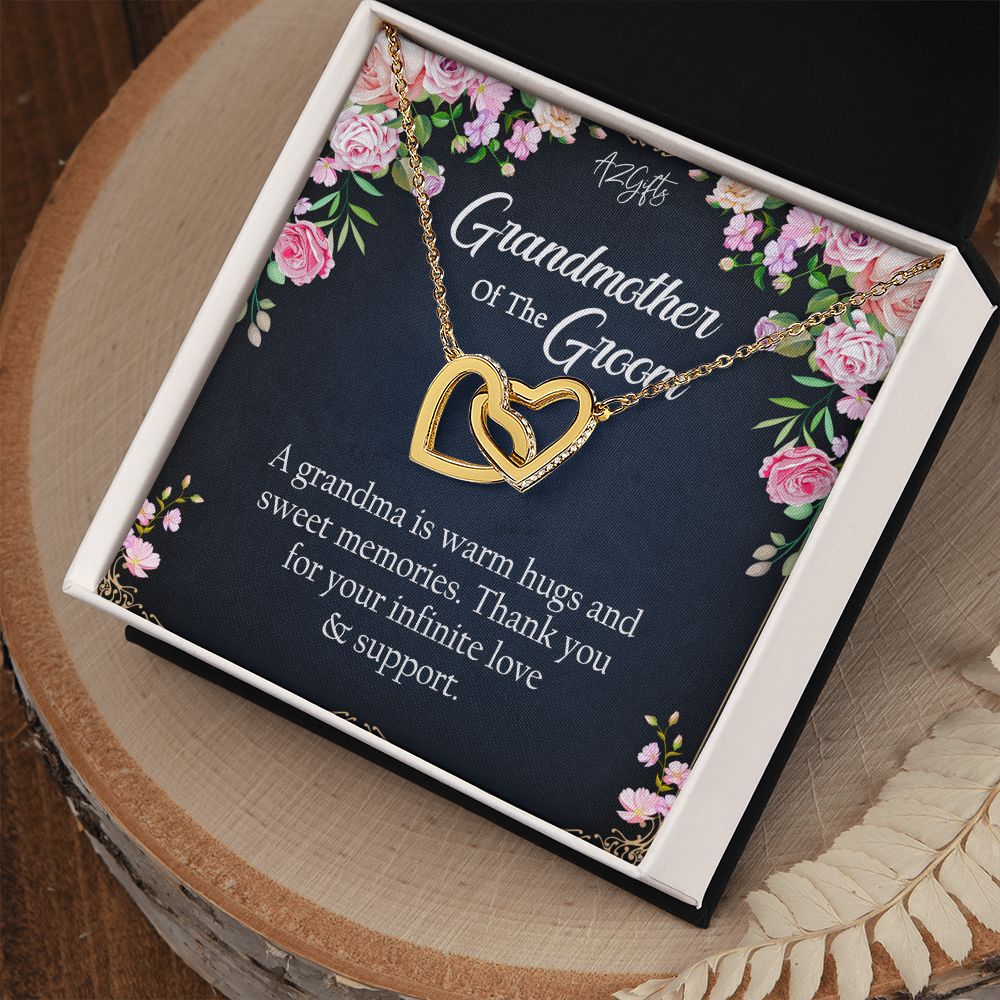 To My Grandmother Necklace, Gift for Grandmother Necklace, Mothers Day Gift For Grandma Nana, Grandma Jewelry From Grandchildren GrandKids , Jewelry Box Gift For Grandma Grandmother2 Interlocking Hearts Necklace