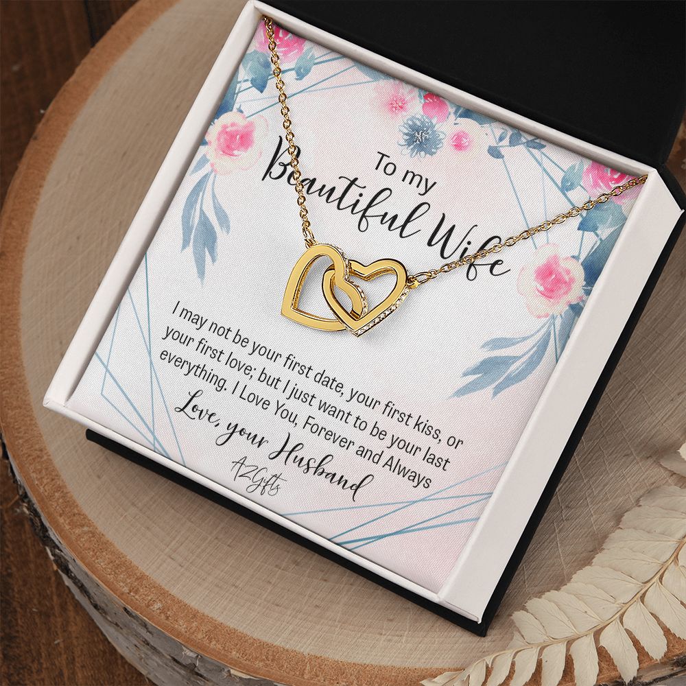 To My Beautiful Wife Necklace, Wedding Anniversary Jewelry For Women, Necklace For Wife from Husband, Gifts For Wife Birthday Gifts Necklace, Jewelry With Message Card In A Gift Box