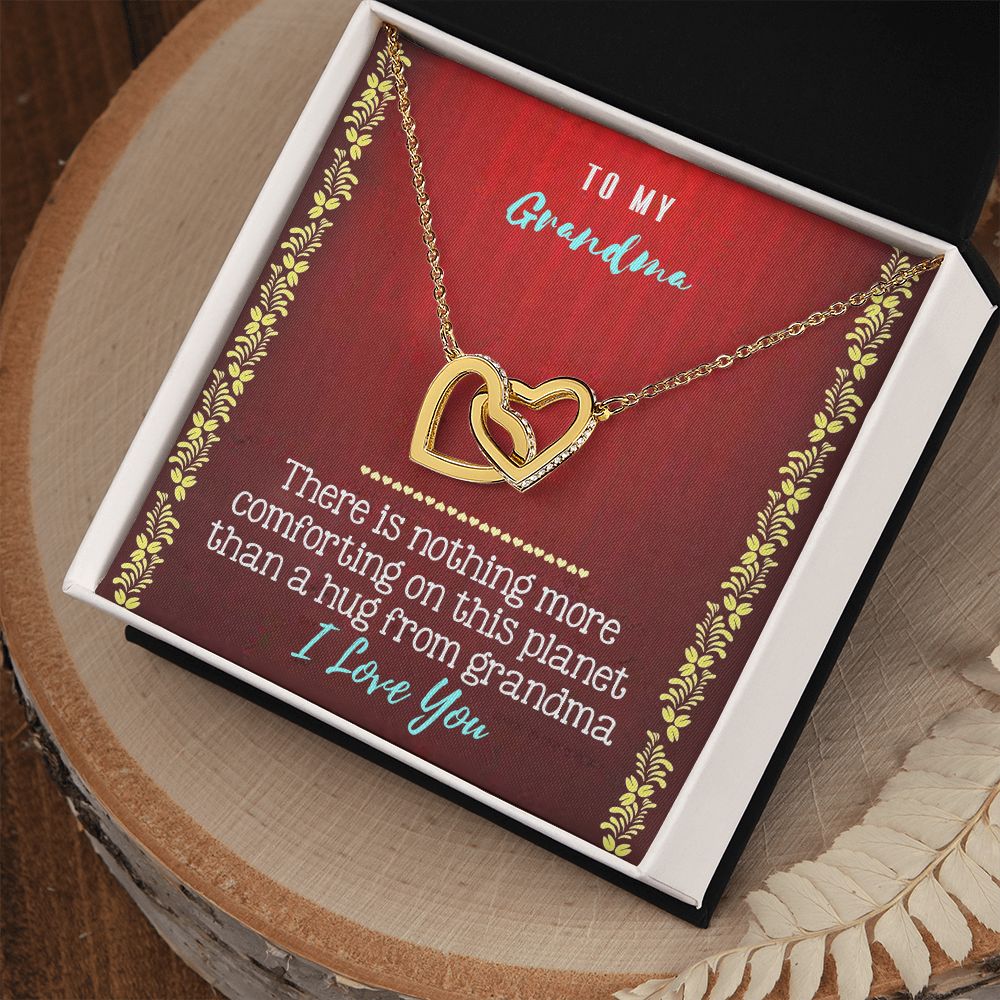 To My Grandma Necklace, Gift for Grandmother Necklace, Mothers Day Gift For Grandma Nana, Grandma Jewelry From Grandchildren GrandKids , Jewelry Box Gift For Grandma Grandmother20 Interlocking Hearts Necklace