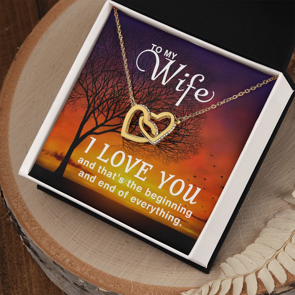 Birthday Gifts For Wife, Necklace Gifts For Wife From Husband, To My Wife Jewelry For Women , To My Wife Necklace  from Husband Wedding Anniversary Present For Wife, Beautiful Wife Jewelry Christmas14 Interlocking Hearts Necklace