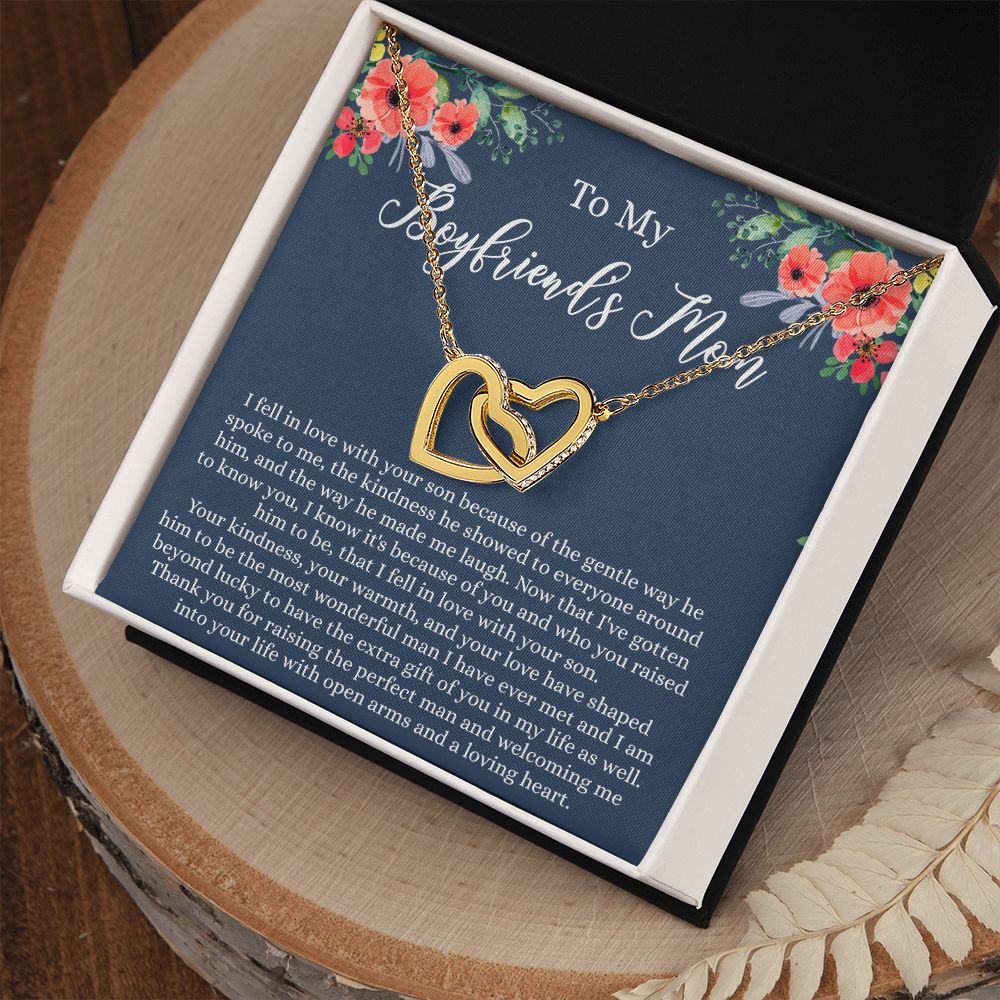 To My Boyfriends Mom, Gifts For Boyfriend Mom, Boyfriends Mom Birthday Gift Idea, Boyfriend Mother Gift, Necklace for Boyfriends Mom, Mother's Day Gift Necklace for Women Interlocking Hearts Necklace
