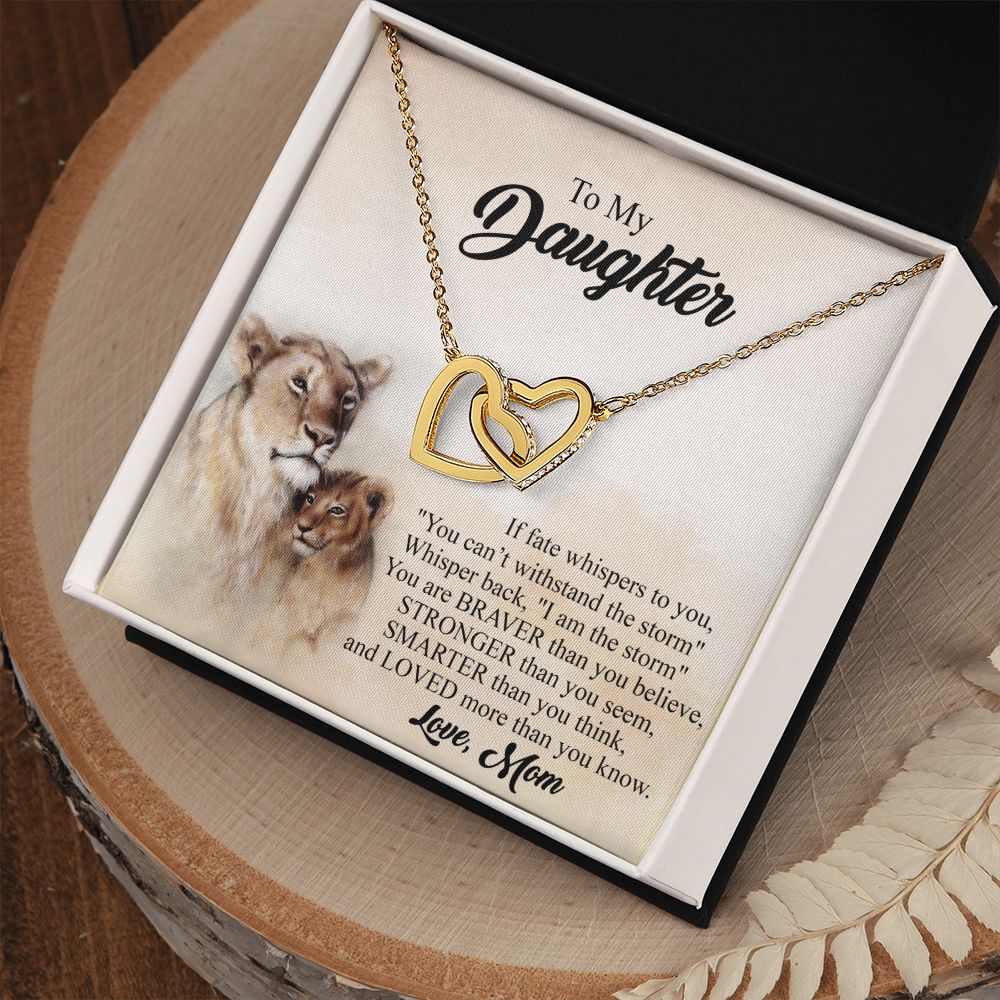 Mother Daughter Gift Ideas, To My Daughter Gift Necklace from Mom, Jewelry Pendant Present for Daughter, Birthday Christmas Gift Graduation Gifts for Daughters, Mother and Daughter Necklace 24 Interlocking Hearts Necklace
