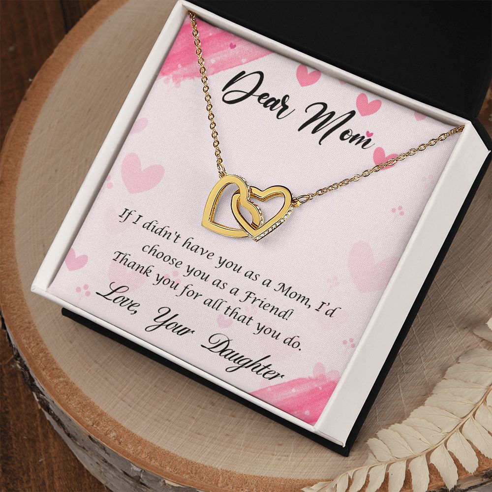 To My Mom Necklace, Gift For Mom, Mother's Day Gift from Daughter, Mom Jewelry Gift for Mothers Day, Birthday Gift for Mother, Moms Gift from Daughter Son, Necklace for Mom Mother 10 Interlocking Hearts Necklace