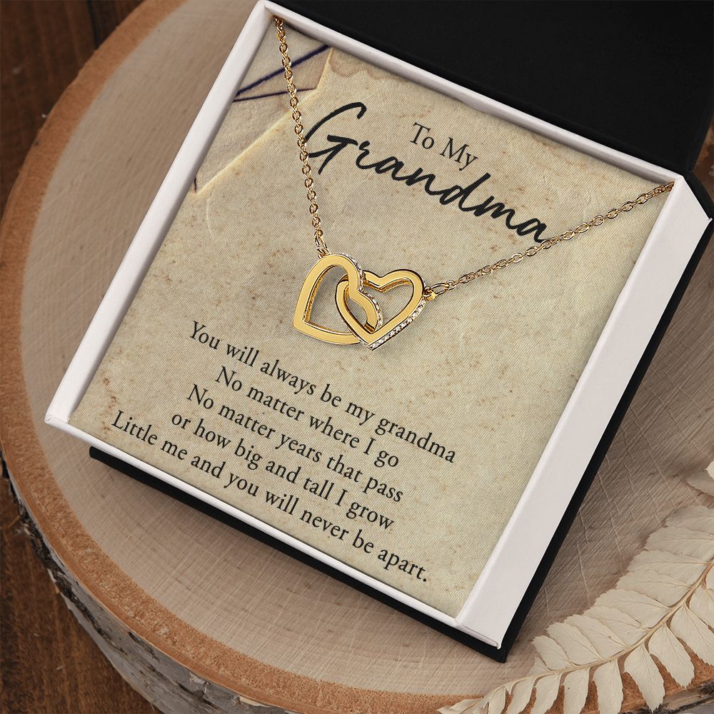 To My Grandma Necklace, Gift for Grandmother Necklace, Mothers Day Gift For Grandma Nana, Grandma Jewelry From Grandchildren GrandKids , Jewelry Box Gift For Grandma Grandmother5 Interlocking Hearts Necklace
