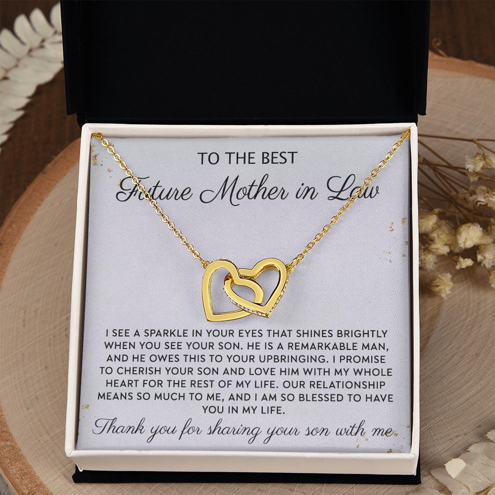 Gift to MIL Mother of the Groom Gift From Bride Wedding Gift Pendants from Bride Gifts for Mom Mother of the Bride Necklace Unique Groom Mom Interlocking Hearts Necklace