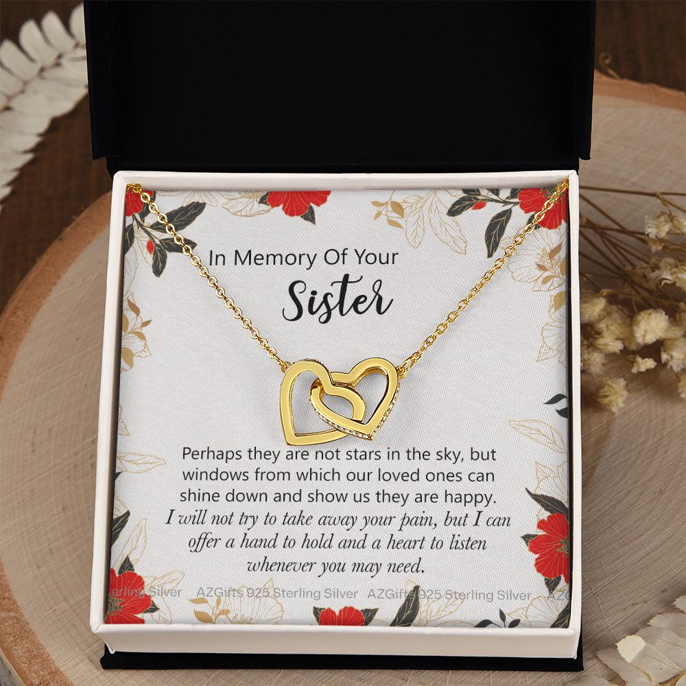 In Memory Of Your Sister Gift, Sympathy Loss Of Sister, Memorial Gift For Loss Of Sister , Sympathy Gift Loss Of A Sister, Loss Of A Sister Interlocking Hearts Necklace